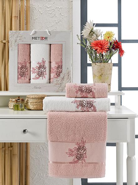 Комплект полотенец Карин (розовый)
