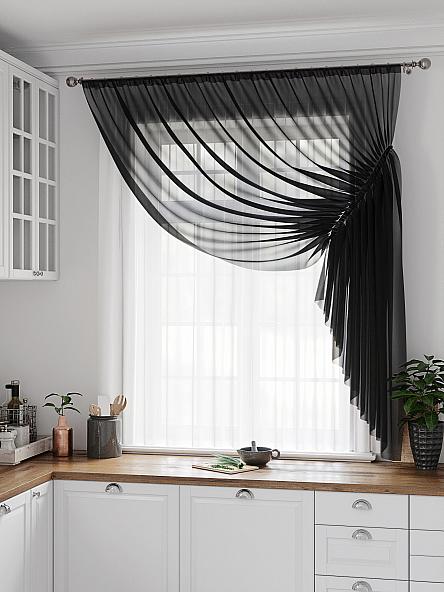 Комплект штор для кухни Фуртадо (черный) - фото 2