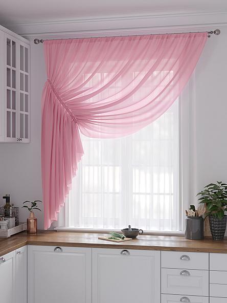 Комплект штор для кухни Лолиф (розовый) - фото 2