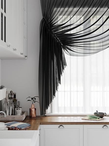 Комплект штор для кухни Лолиф (черный) 180 см - фото 3