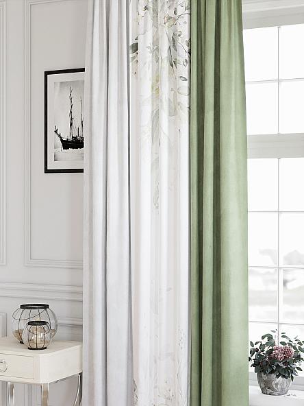 Комплект штор Флеорнис (бело-зеленый) - фото 3