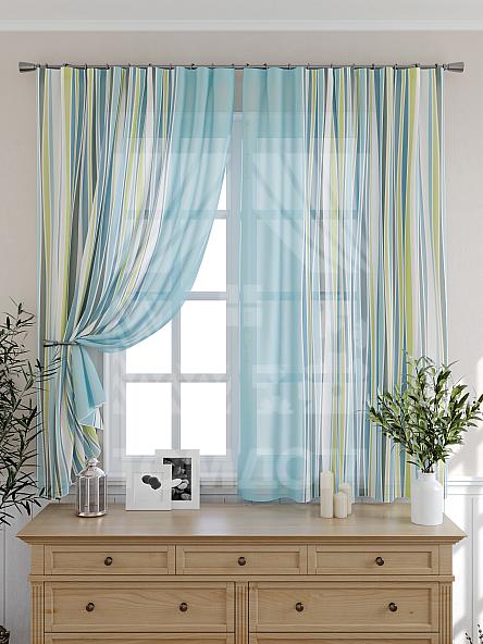 Тюль для кухни Лекин (голуб.)