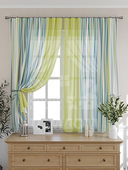 Тюль для кухни Лекин (лимонно-салатовый)