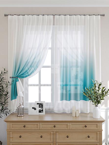 Тюль для кухни Никар (голуб.)