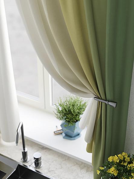 Комплект штор для кухни Ромерни (зеленый) - фото 4