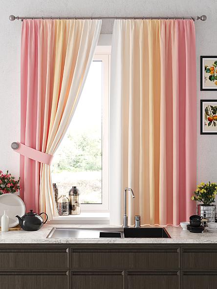 Комплект штор для кухни Ромерни (персиково-розовый)