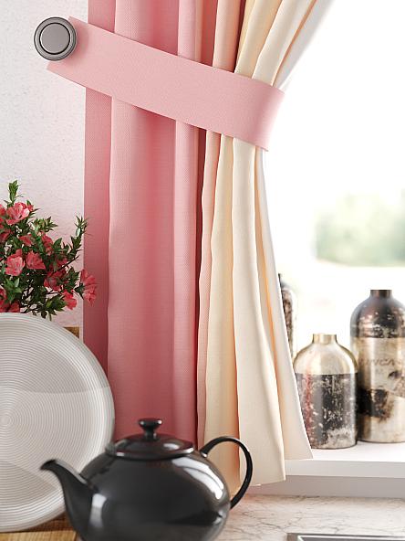 Комплект штор для кухни Ромерни (персиково-розовый) - фото 2
