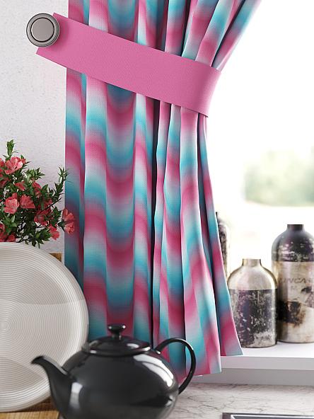 Комплект штор для кухни Ленгерс (розово-голубой) - фото 2