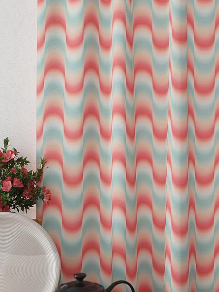 Комплект штор для кухни Ленгерс (кораллово-голубой) - фото 3