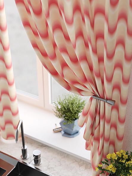 Комплект штор для кухни Ленгерс (коралловый) - фото 4