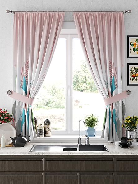 Комплект штор для кухни Фелреон (розовый) - фото 4