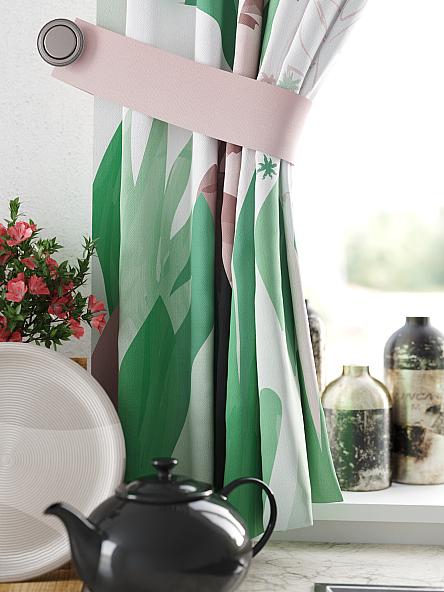 Комплект штор для кухни Фелреон (розово-зеленый) - фото 2