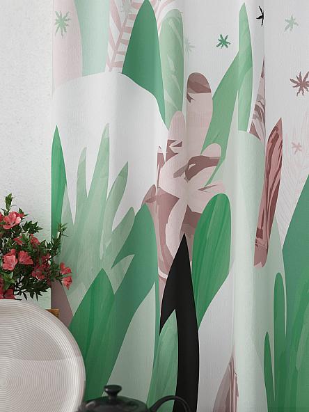 Комплект штор для кухни Фелреон (розово-зеленый) - фото 3