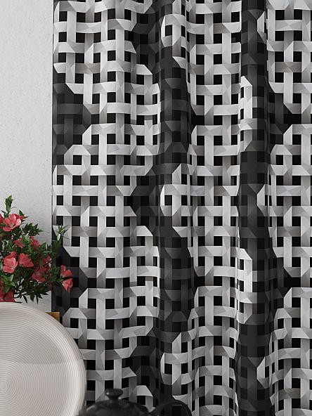 Комплект штор для кухни Велеренс (черный) - фото 3