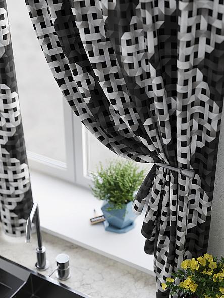 Комплект штор для кухни Велеренс (черный) - фото 4