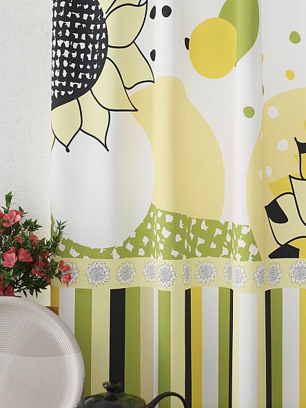 Комплект штор для кухни Фенетис (желто-зеленый) - фото 3