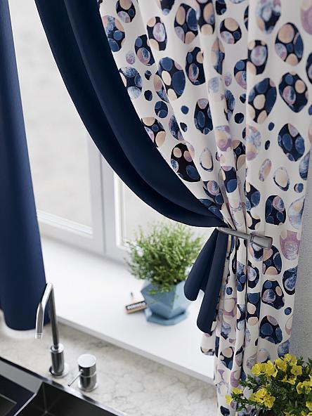 Комплект штор для кухни Кеновилс (темно-синий) - фото 4