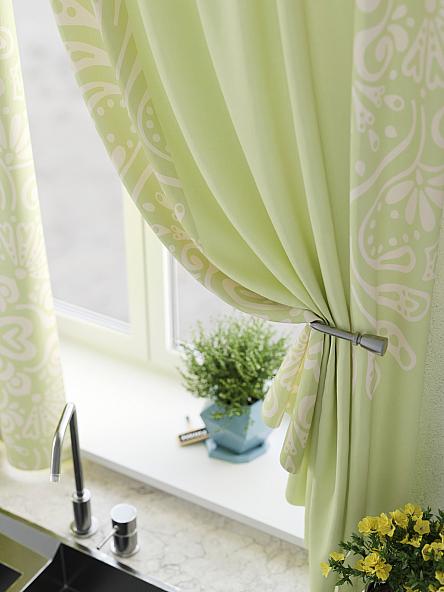 Комплект штор для кухни Ленфекс (салатовый) - фото 4