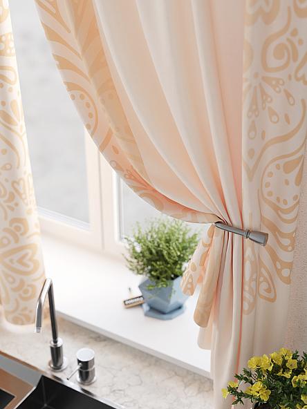 Комплект штор для кухни Ленфекс (персиковый) - фото 4