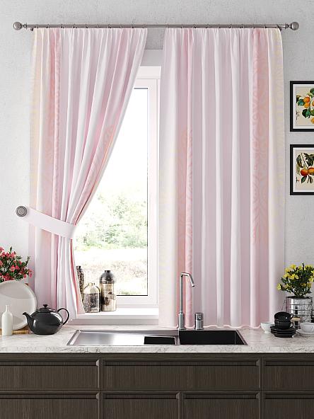 Комплект штор для кухни Ленфекс (розовый)