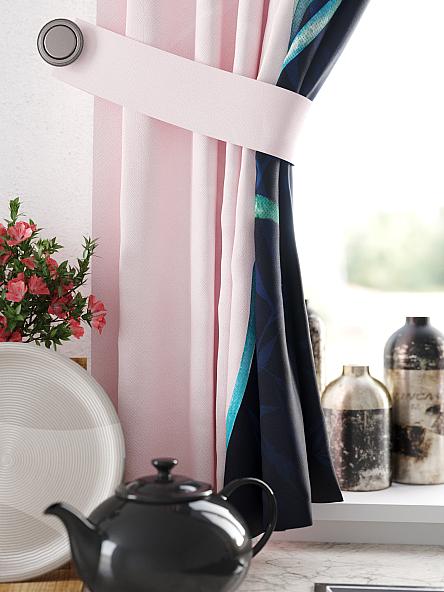 Комплект штор для кухни Менкерс (розовый) - фото 2