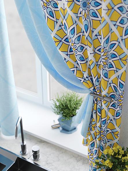 Комплект штор для кухни Некленс (голубой) - фото 4