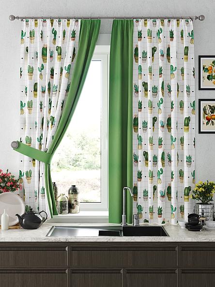 Комплект штор для кухни Релневис (зеленый)