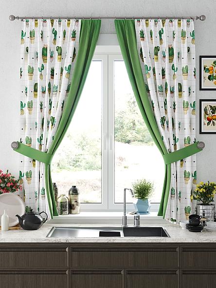 Комплект штор для кухни Релневис (зеленый) - фото 4