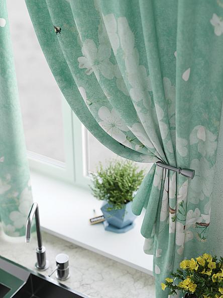 Комплект штор для кухни Релогнес (мятный) - фото 4