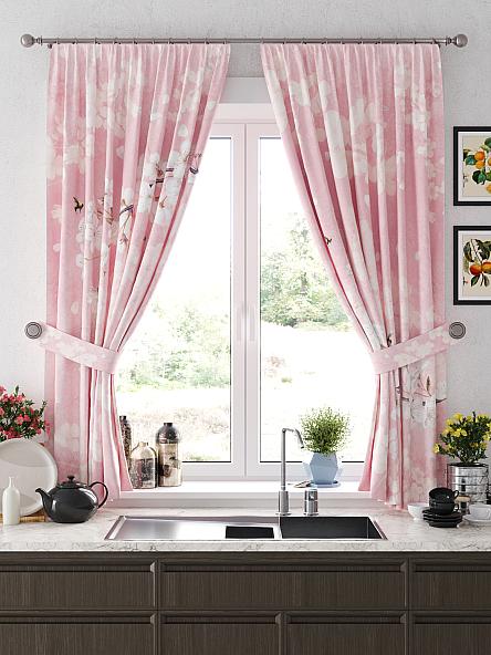 Комплект штор для кухни Релогнес (розовый) - фото 4