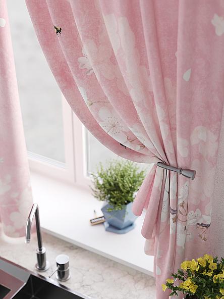 Комплект штор для кухни Релогнес (розовый) - фото 4