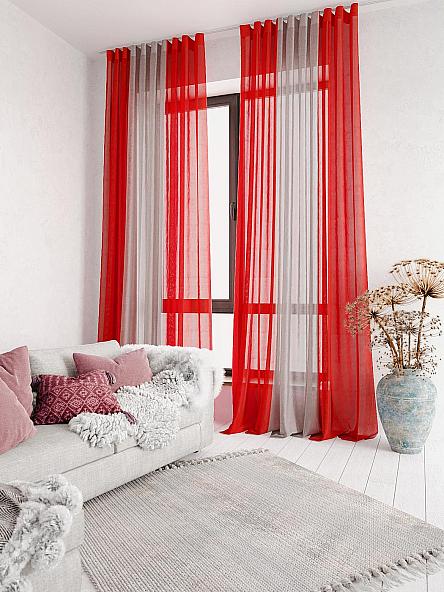 Тюль Лаури (красно-серый) - 280 см - фото 5