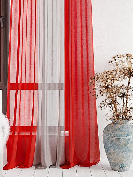 Тюль Лаури (красно-серый) - 280 см - фото 6