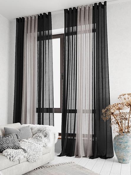 Тюль Лаури (серо-черный) - 270 см - фото 2