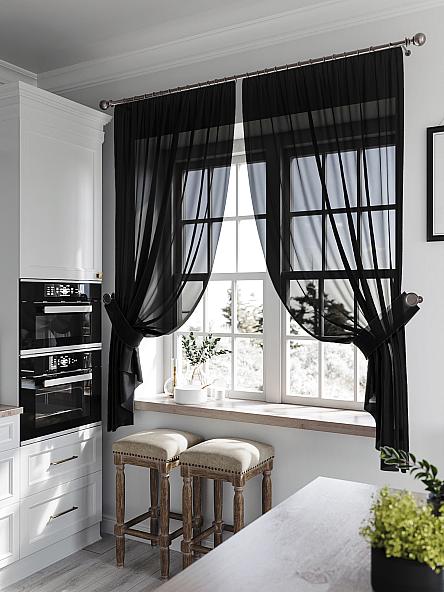Комплект штор для кухни Фернар (черный)