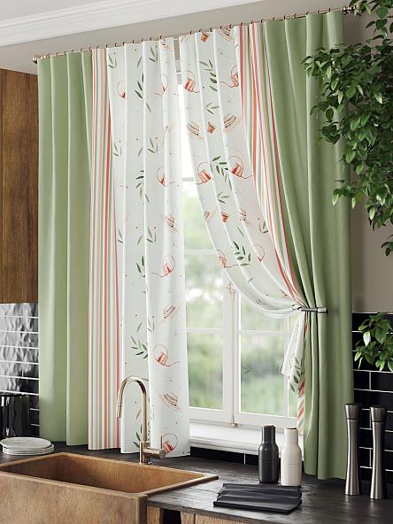 Комплект штор для кухни Кронквирс (зеленый) - фото 4
