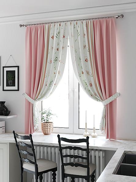 Комплект штор для кухни Кронквирс (розовый)