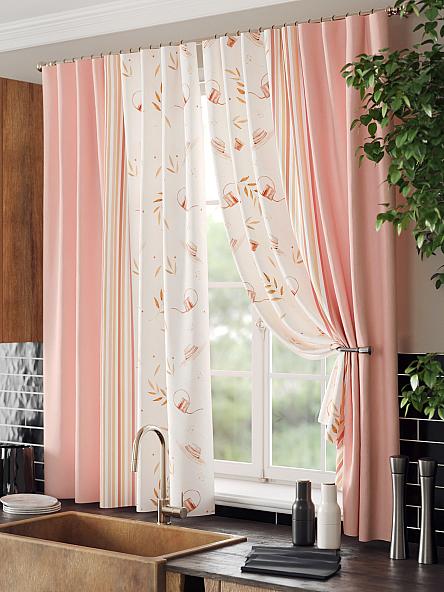 Комплект штор для кухни Кронквирс (персиковый) - фото 4