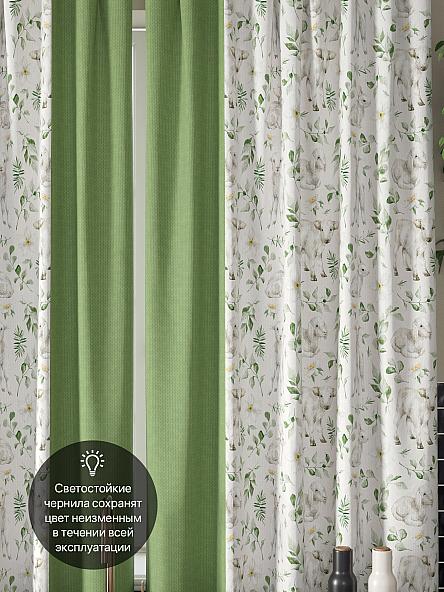 Комплект штор для кухни Дефринес (зеленый) - фото 3