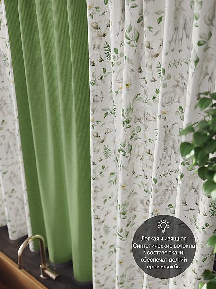Комплект штор для кухни Дефринес (зеленый) - фото 5