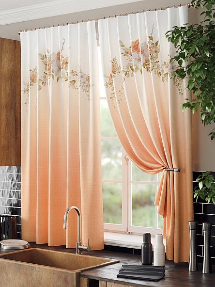Комплект штор для кухни Норквинс (оранжевый) - фото 4
