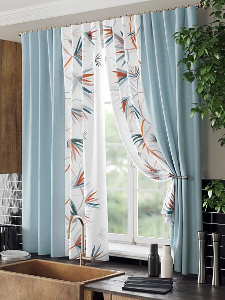 Комплект штор для кухни Ренитес (голубой) - фото 4