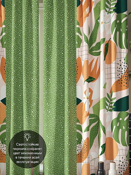 Комплект штор для кухни Менкваринс (зеленый) - фото 3