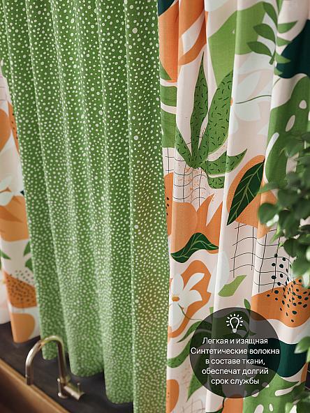 Комплект штор для кухни Менкваринс (зеленый) - фото 5