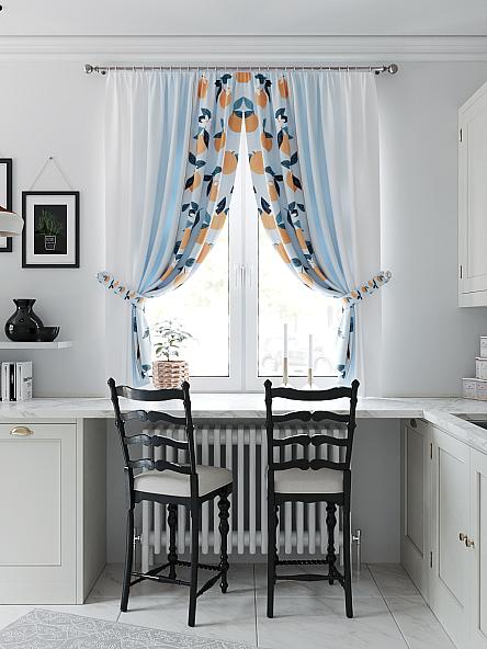 Комплект штор для кухни Лиргонвис (голубой) - фото 3