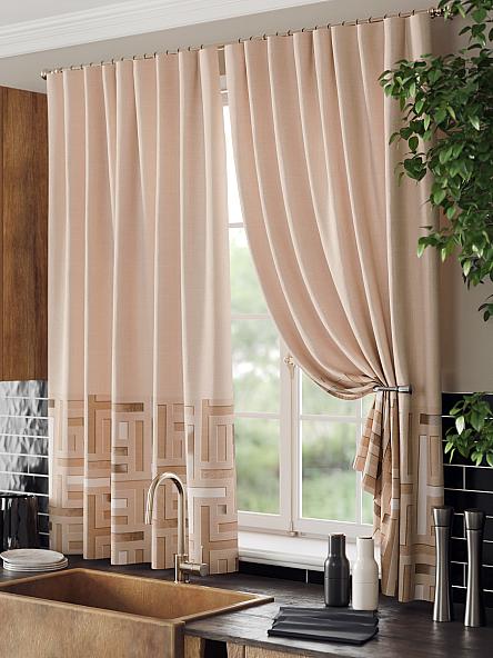Комплект штор для кухни Мирквиренс (бежевый) - фото 4
