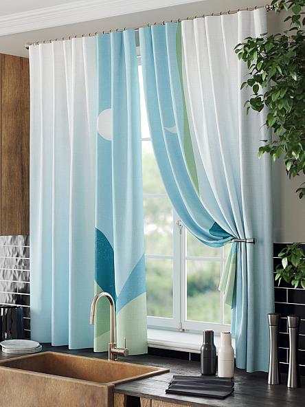 Комплект штор для кухни Лиримерс (голубой) - фото 4