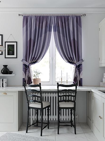 Комплект штор для кухни Ромлифенс (фиолетовый) - фото 3