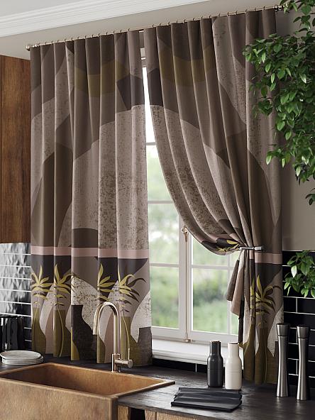 Комплект штор для кухни Ромлифенс (коричневый) - фото 4