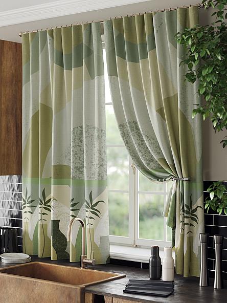 Комплект штор для кухни Ромлифенс (зеленый) - фото 4